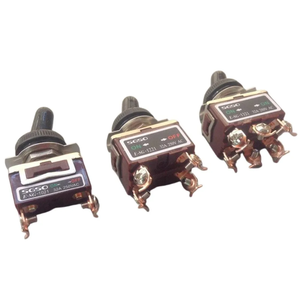 2/4/6Pin Waterproof Toggle Switch Copper Base Remote Control Boat Button Switch Silver Contact 32A High Current Swing Arm Switch