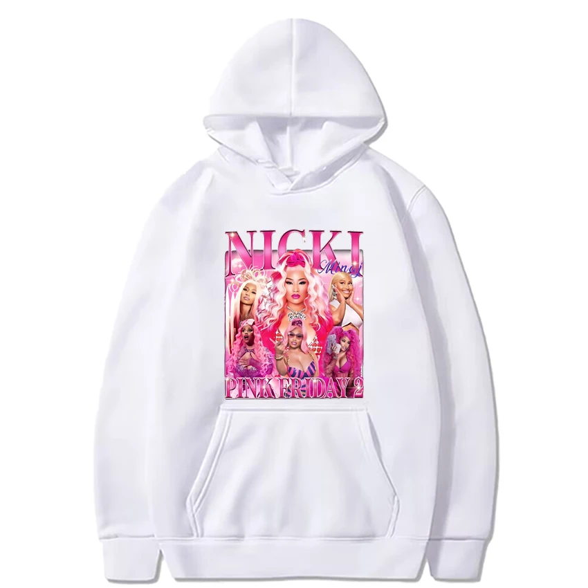 Hot Rapper Nicki Minaj Pink Friday 2 print Hoodie Men Women Fashion Casual Y2k streetwear Unisex Fleece Long sleeve Sweatshirt