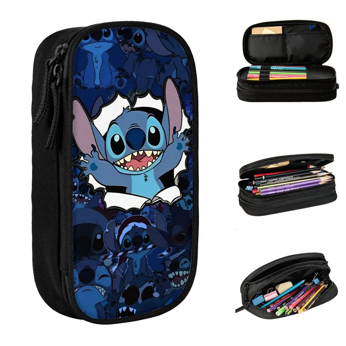 

Cute Stitchs Pencil Cases New Cartoon Pen Box Bags Student Big Capacity School Supplies Cosmetic Pencilcases