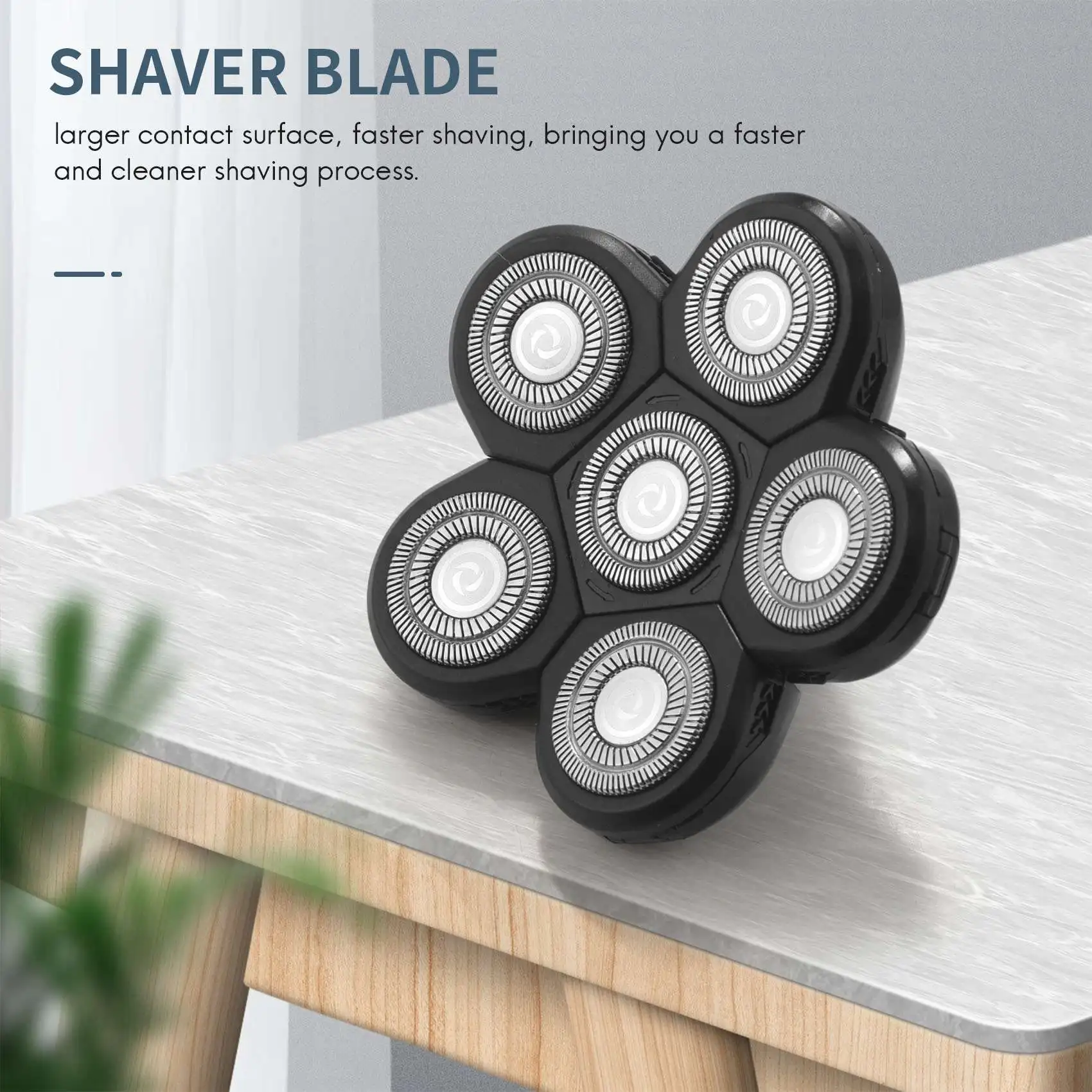 6 in 1 Shaver Blade Heads 6 Blades Beard Cutter Replacement Blade Bald Electro 6D Razor Accessories for Men Head Face