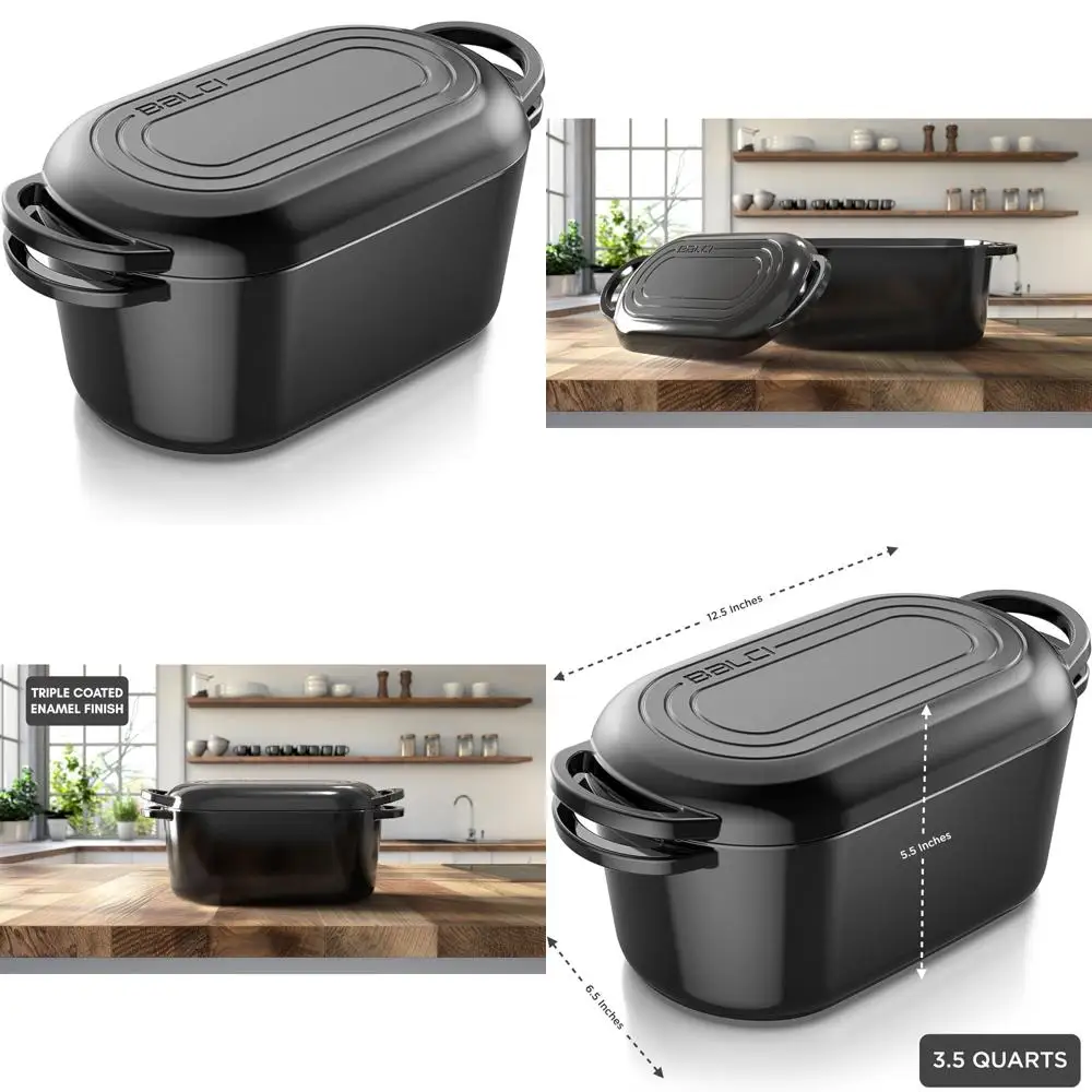 

Чугунная голландская духовка объемом 3,5 кв. с крышкой — идеально подходит для выпечки хлеба на закваске, медленного приготовления пищи, с двумя ручками, идеально подходит для кухонных энтузи