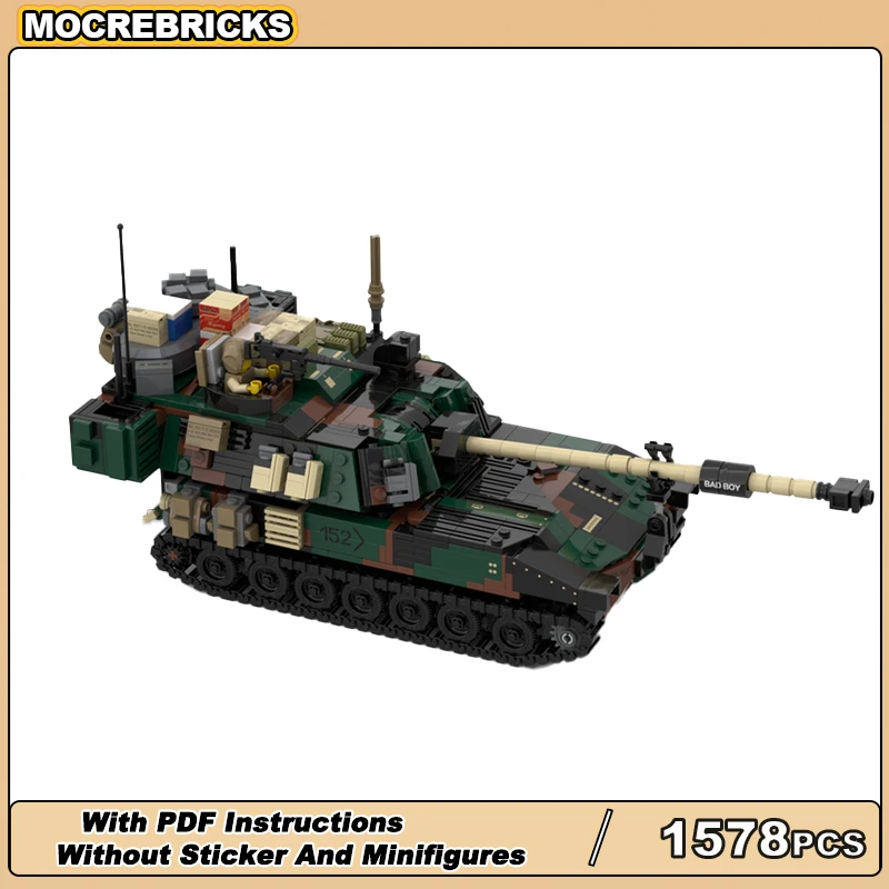 MOC US Military Serie M109A6 PALADIN Kampfpanzer Montage Modell Baustein Technologie Ziegel Kinder Puzzle Geschenk