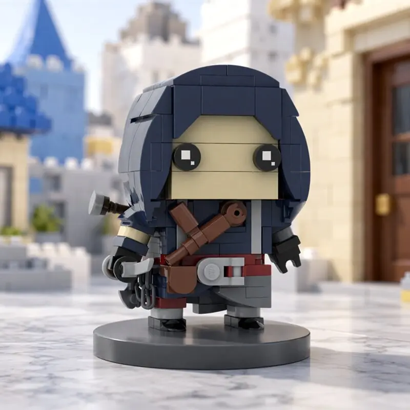 MOC Creative Game Assassinss 2-Person Shadow Ninja Building Block Model Adult Puzzle Assembly Toy Birthday Gift Desktop Ornament