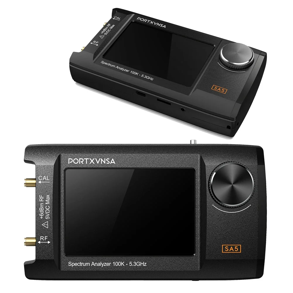 محلل الطيف PORTXVNSA SA5 محلل الطيف المحمول 100k-5.3 جيجا هرتز 2 في 1 4 بوصة IPS LCD مولد إشارة قابل للربط بالكمبيوتر