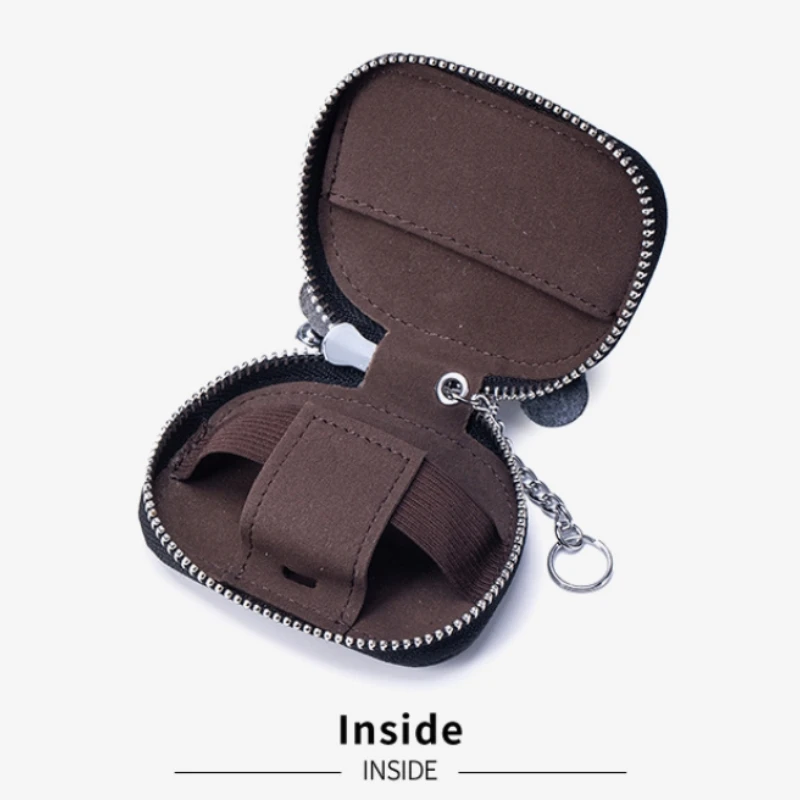 New model panda leather small key case, top-grain cowhide strap, universal lockable key case
