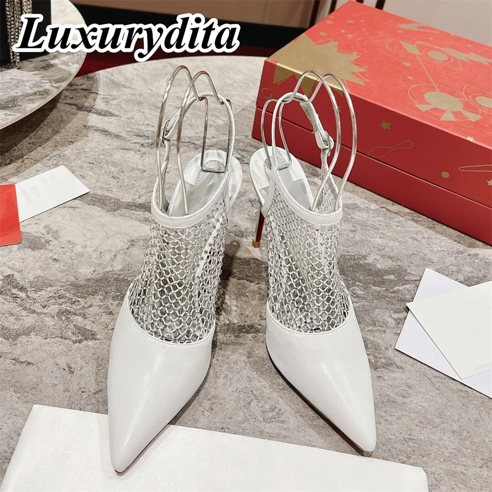 

Top Quality Womens High Heels 0-12cm Luxury Fashion Ladies Sandals Designer Classic Red Heel Real Leather sole Mules Shoes 0300