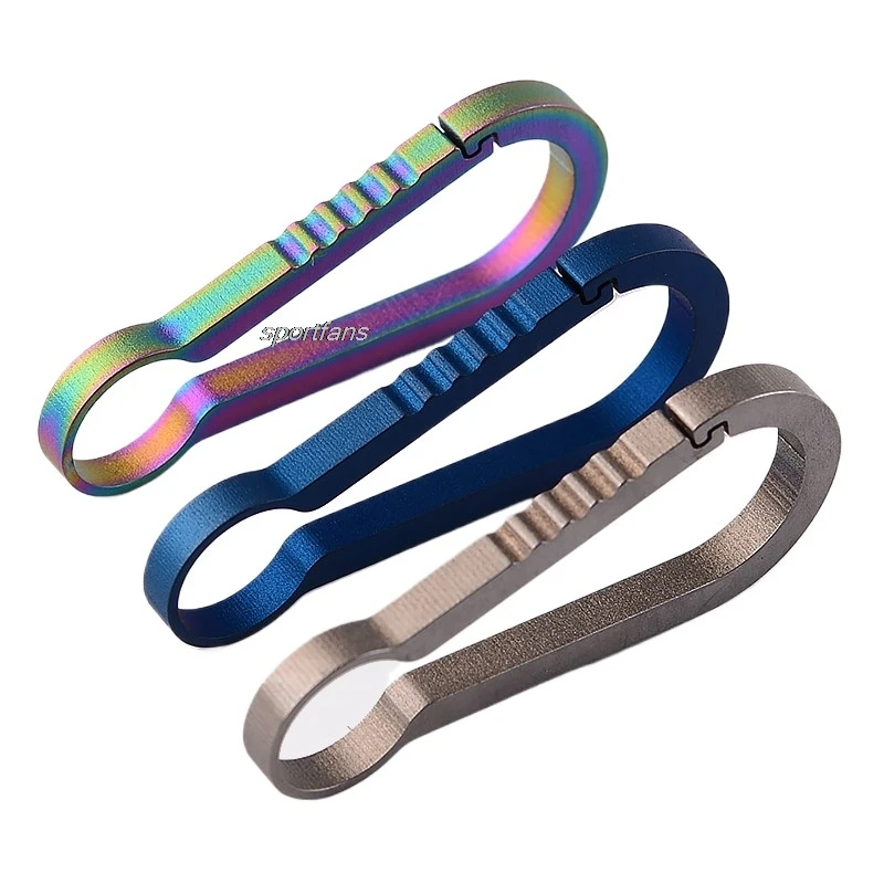 36/59mm TC4 EDC Mini Titanium Keychain Backpack Buckle Hanging Small Large Buckle For Design Circle Creative Durable Loading