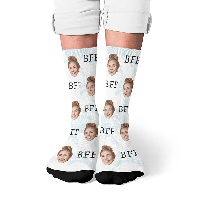 Customized printing of your photos, personalized long socks, colored socks, men's women neutral socks, fun and innovative socks,