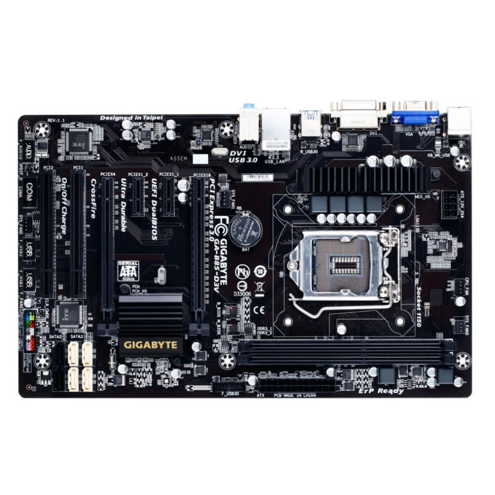 Imagem -02 - Placa-mãe Lga 1150 Chipconjunto Intel B85 Suporta Core 4ª Geração i7 i5 Série I33 Processadores x Ddr3 Dimm 16g Vga Gigabyte-ga-b85-d3v