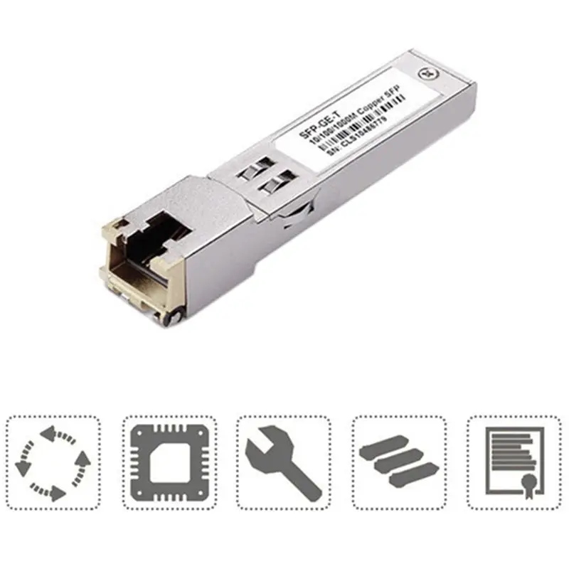 ABZC 6Pcs SFP RJ45 Module, Gigabit Ethernet Port, RJ45 Switch, SFP Copper Module, Photoelectric Conversion Module