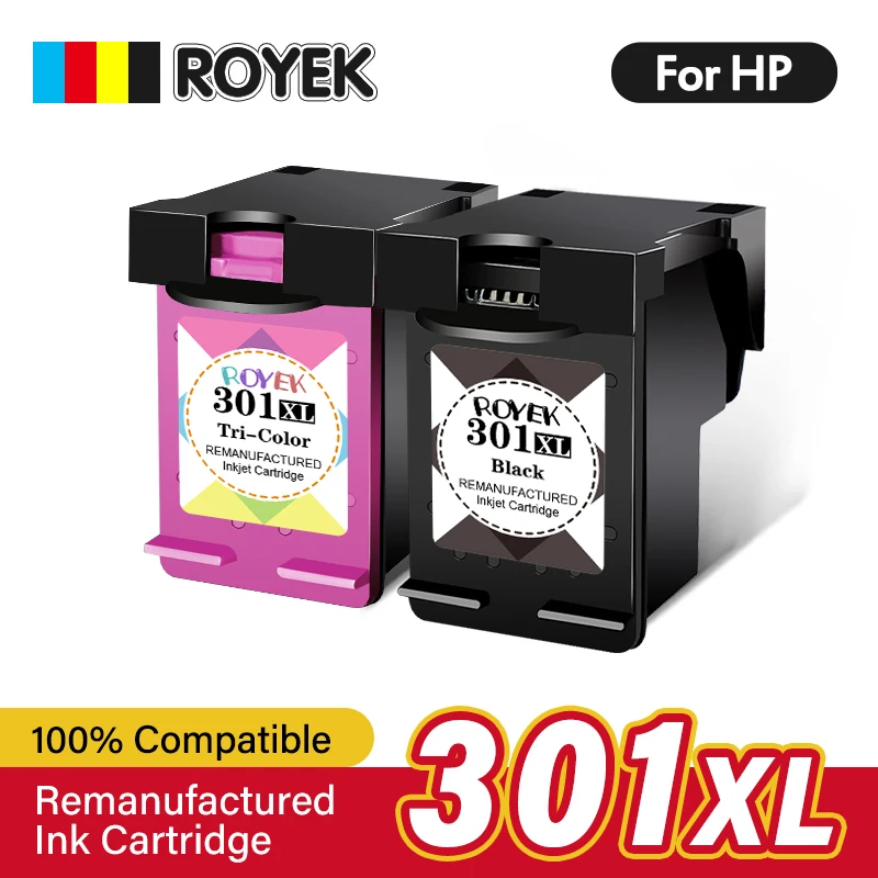 Royek Ink Cartridge For HP301 XL HP 301 Remanufactured Deskjet 2510 3510 1010 1510 2540 4500 1050 2050 3050 5530 4630 Printer