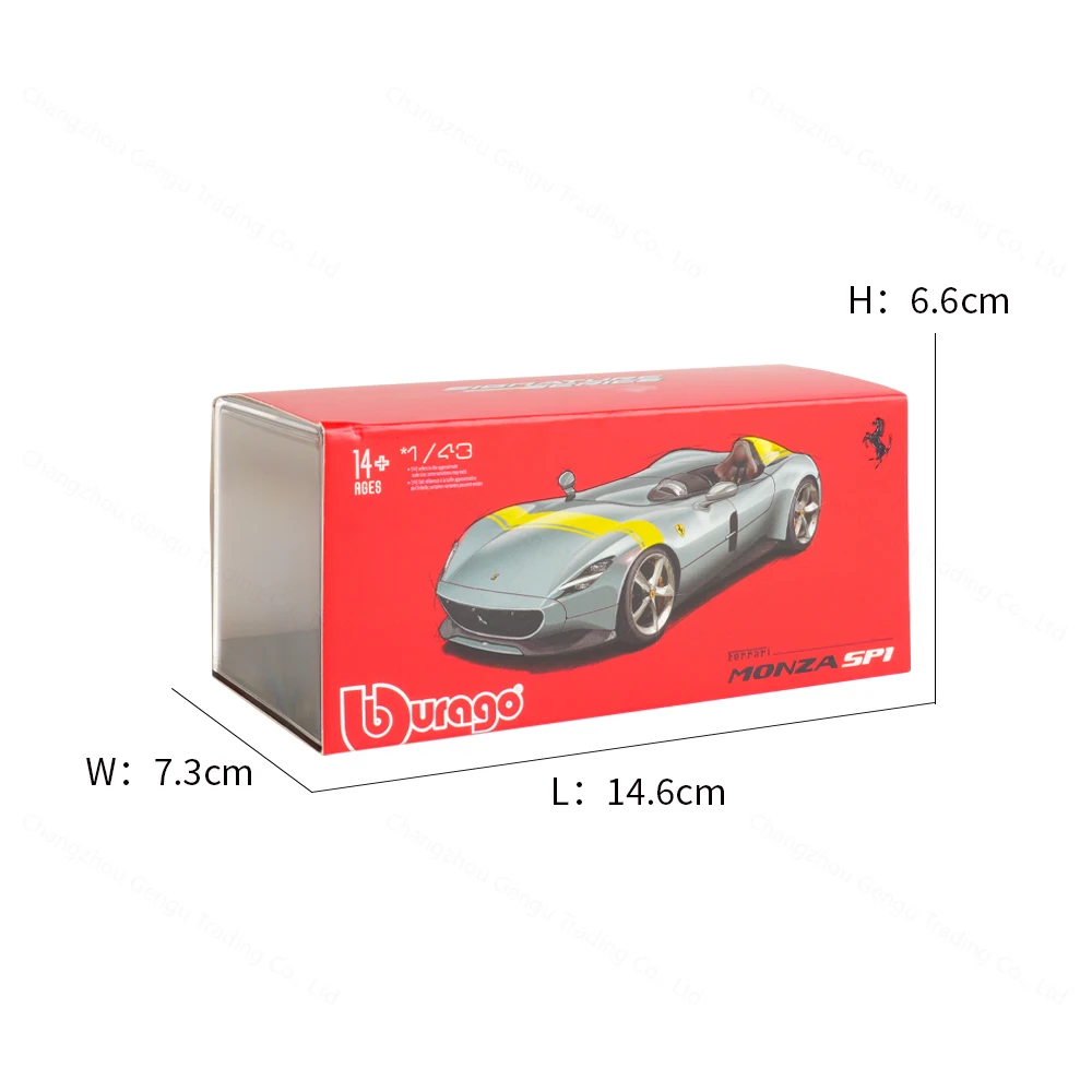 Bburago 1:43 Ferrari Monza SP1 Static Die Cast Vehicles Collectible Model Car Toys