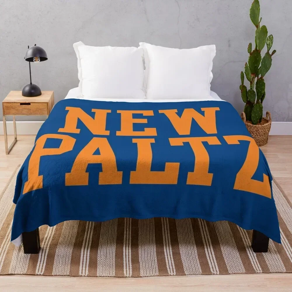 

new paltz - varsity font curved Throw Blanket Warm Cozy Throw Blanket for Living Room Couch