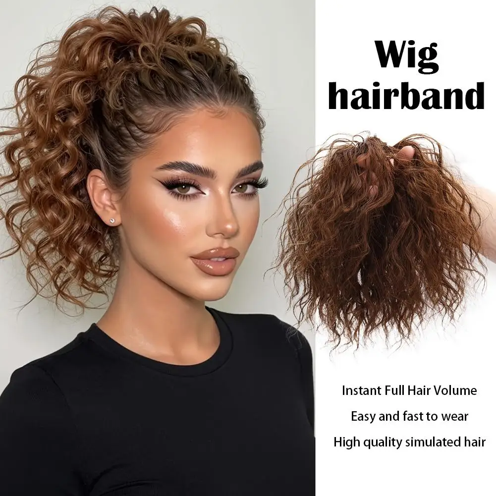 Claw Clip Short Ponytail Messy Bun Hair Piece Synthetic Hair Extension Fluffy Wavy Curly Updo Hairpiece Bun Women Daily Party
