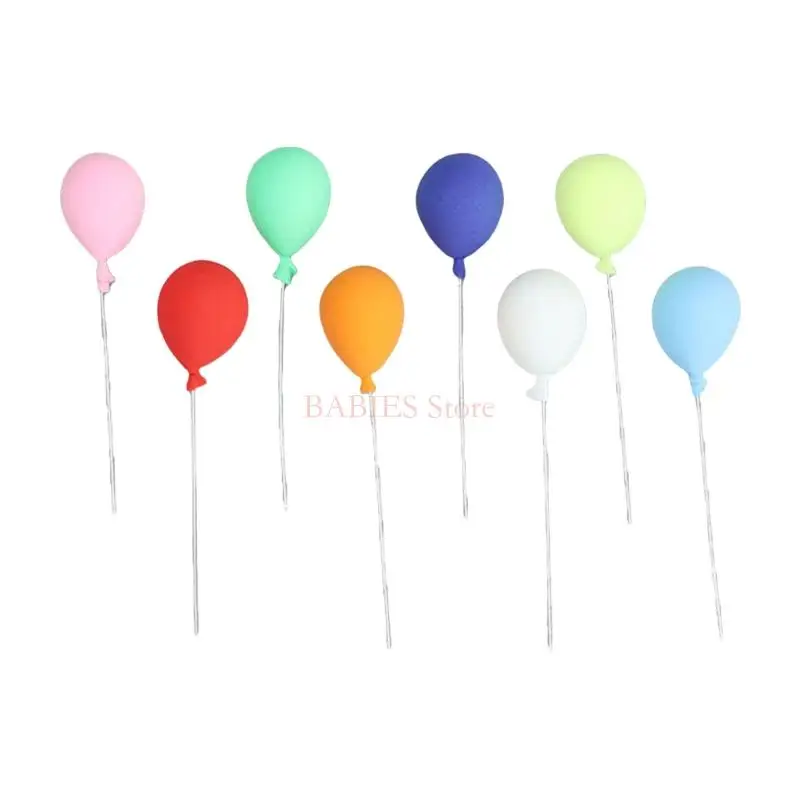 C9GB Set of 8 Small Resin Balloon Figurines Accessory for Dollhouses Garden Bonsaies Decorations Home Accessory Daily Use