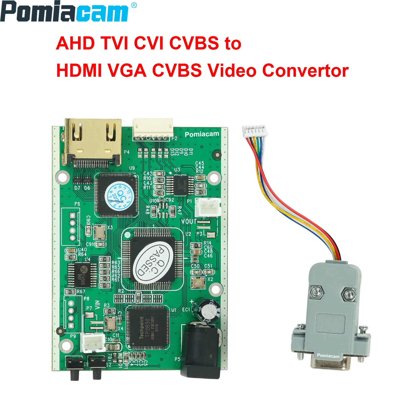 

Video Signal Convertor Board, AHD TVI CVI CVBS signal to HDMI VGA CVBS signal convertor board support OEM Wholesale