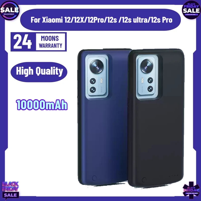 10000mAh Power Bank Cover for Xiaomi 12 Pro Battery Cases Portable Powerbank Cover for Xiaomi 12X/12s Pro/12s Ultra