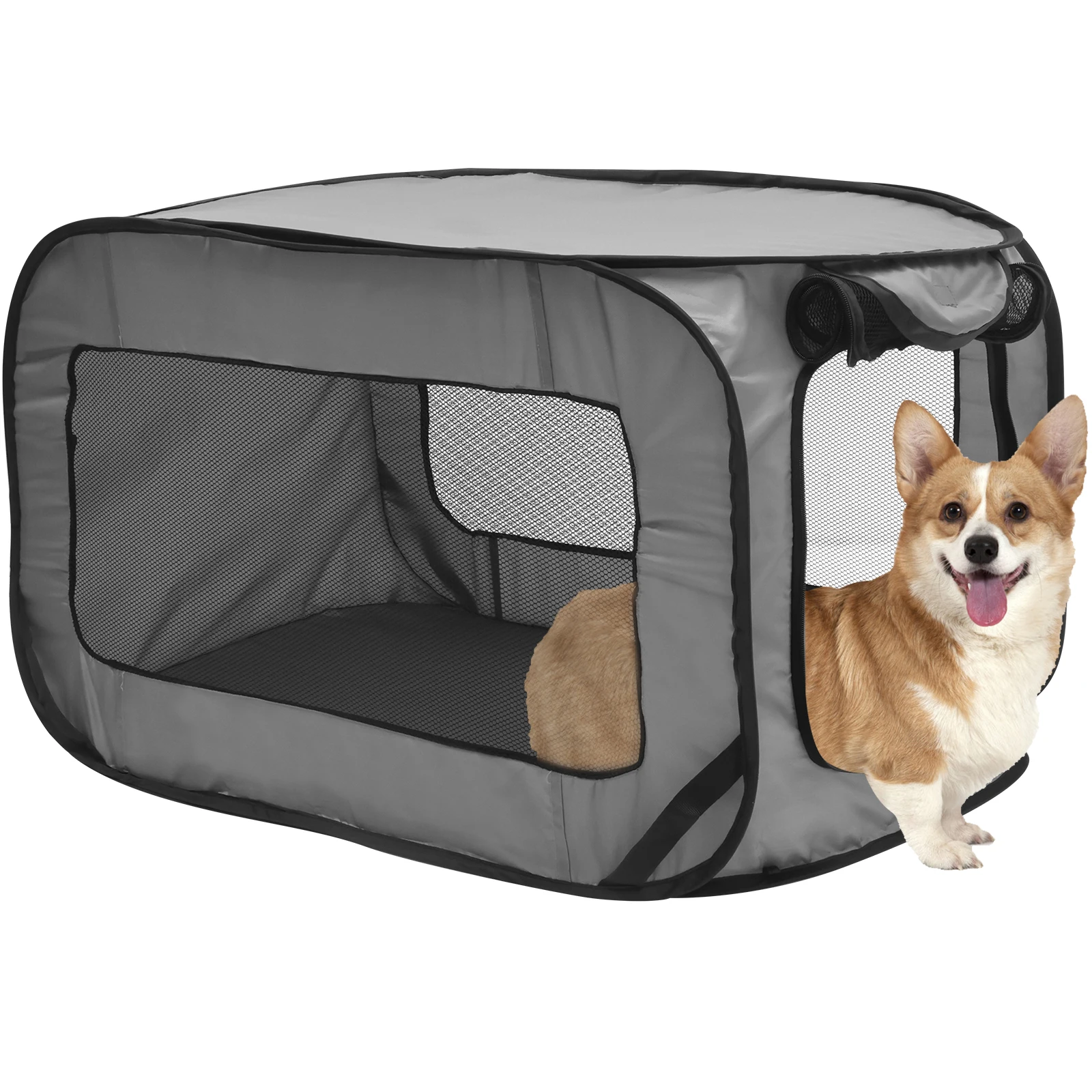 Dog Travel Crate Foldable Pop Up Dog Crate with Portable Large Dog Bed Pet Kennel Indoor Outdoor for Pets Car Seat Accessories