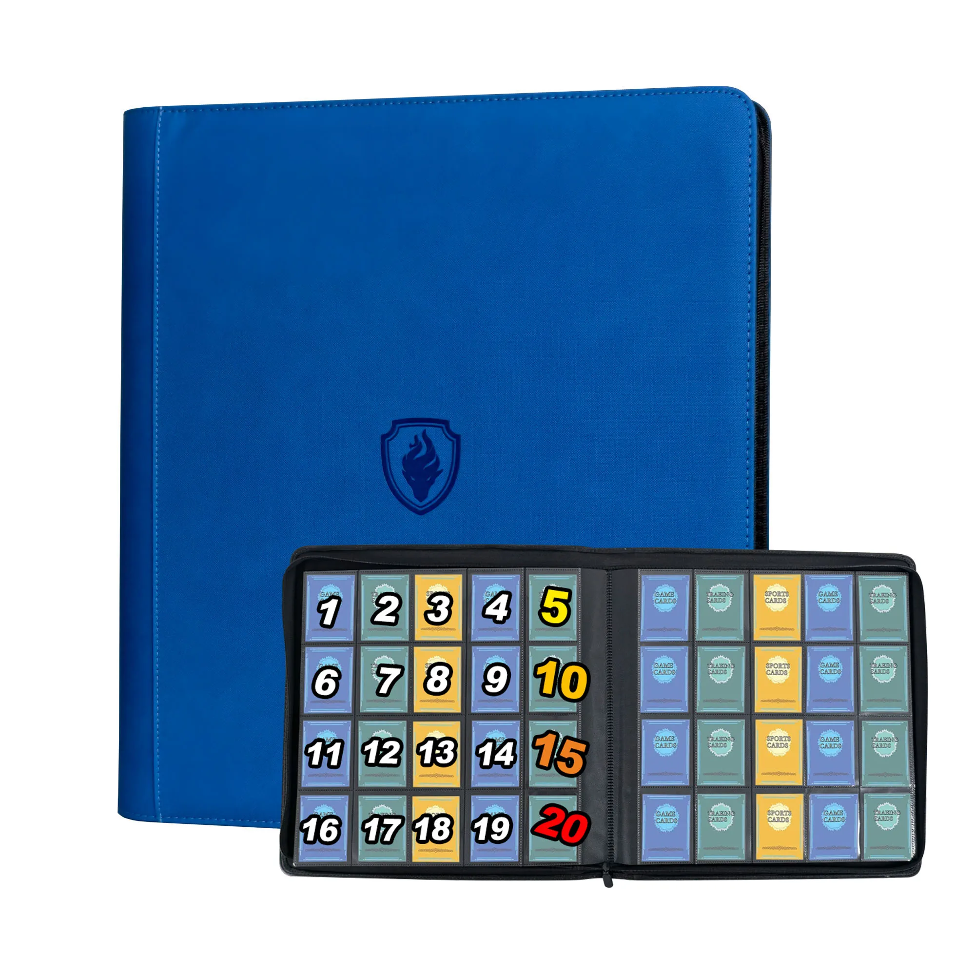 

1280 Cards Storage Card Binder, 20 Pocket Collector Folder for Game Cards, Sports Cards and Collectible Cards