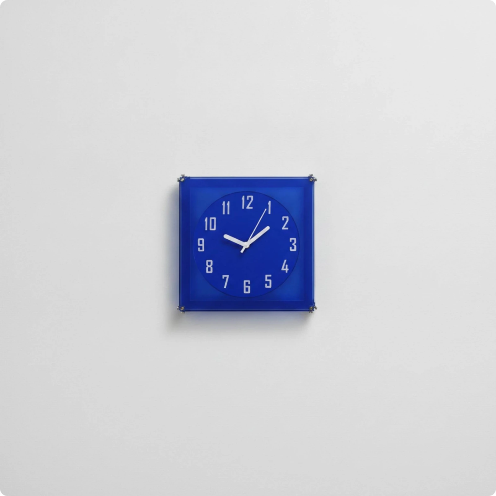 Square Acrylic Wall Clock Sleek Square Wall Clock with Blue Face Modern Minimalist for Study, Dining Room