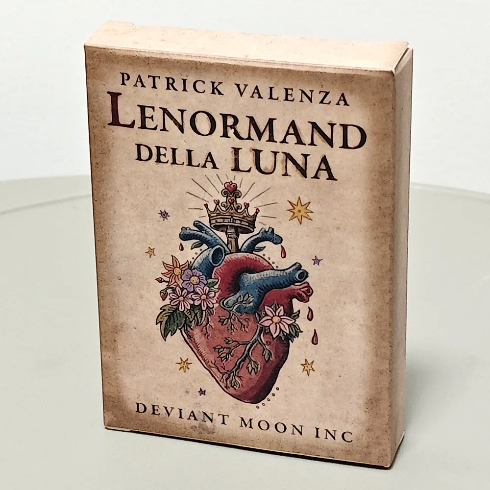 Baralho Lenormand Della Luna com 36 Cartas por Patrick Valenza, Cartas de Adivinhação em Estilo de Arte do Século XIX, Baralho Oráculo Lenormand Surreal