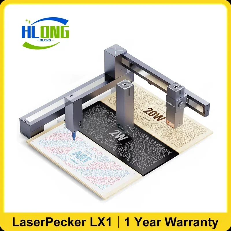 LaserPecker LX1 Laser Engraver CNC Machine Foldable Multi-Functional Laser Cutter Engraving Tools Wood Leather Paper Glass Metal