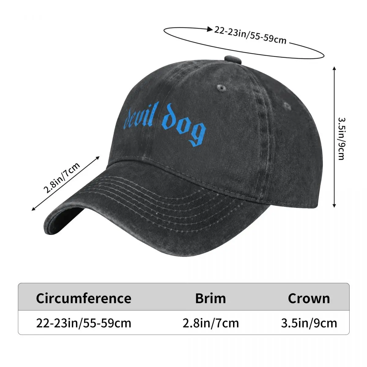 DEVIL DOG OLD ENGLISH SKY BLUE Cowboy Hat Bobble Hat Luxury Brand Big Size Hat Elegant Women's Hats Men's