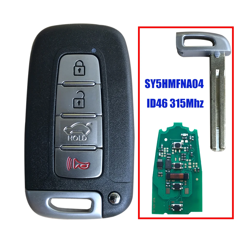 

SY5HMFNA04 315Mhz ID46 Remote Smart Key For Hyundai Elantra Genesis Veloster Equus Tucson Sonata Azera Kia Forte Borrego Sorento