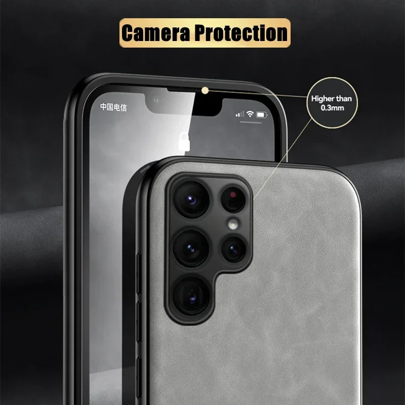 S24 S25 Ultra Magnet Case For Samsung Galaxy S25 Edge S24 S23 S22 S21 S20 FE Note 10 Plus 20 Ultra Leather Back Cover Shell Case