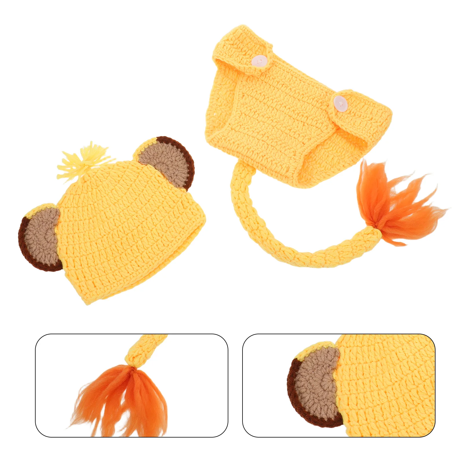 

1 Set Newborn Lion Costume For Baby Boy Photography Outfit Soft Infant Animal Cosplay Clothes Newborn Photoshoot Outfits Boy
