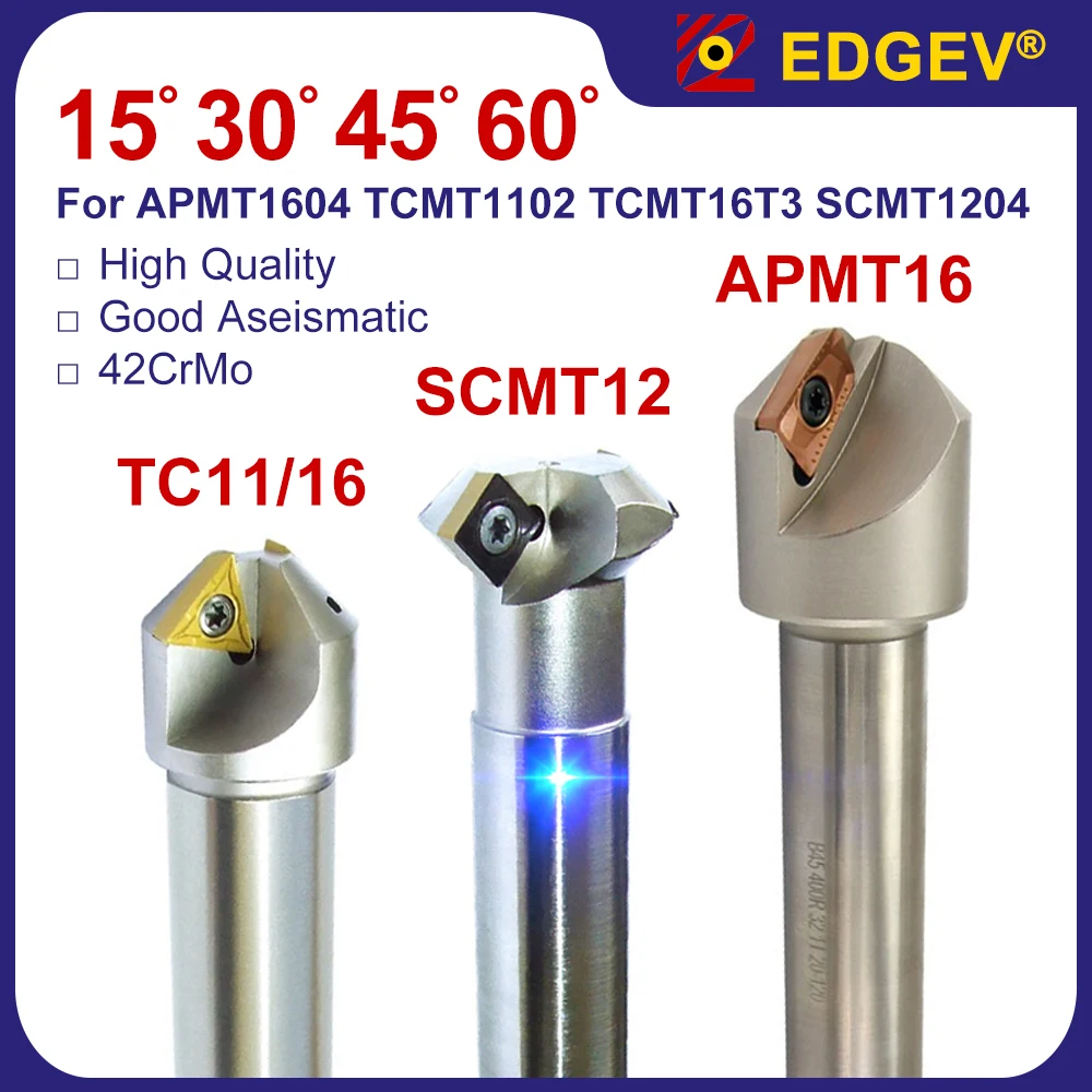 

15 30 45 60 degree adjustable chamfer milling cutter chamfering tool end mill holder for APMT1604 TCMT SCMT carbide inserts