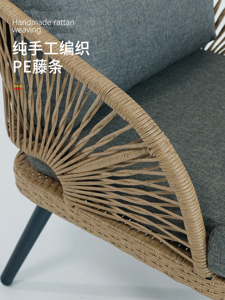 Outdoor Courtyard Terrace Rattan Sofa Single Double Triple