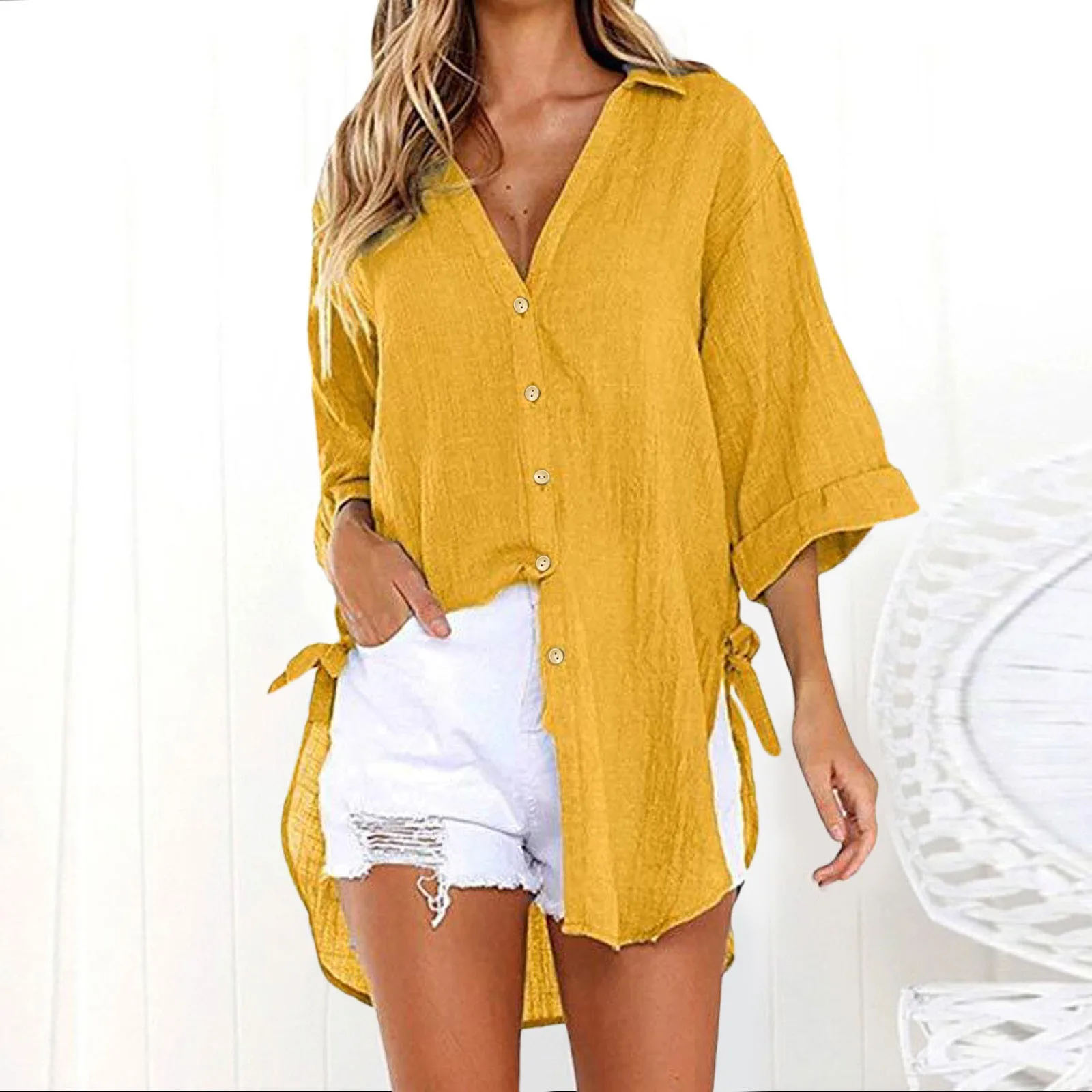 Casual Long Sleeve Loose Shirts Women Fashion Cotton Linen Blouses Tops Vintage Streetwear Oversized 5XL Button Tunic Top Tee