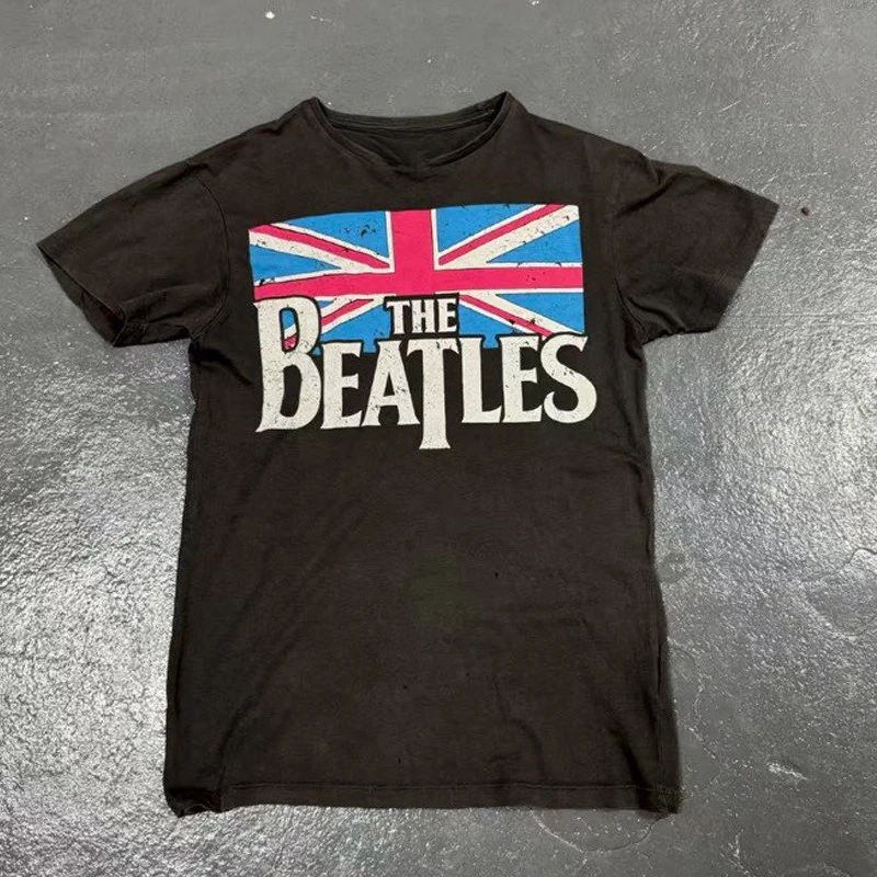 Pop The Beatles Vintage Rock American Retro T-shirt with Oversized Print