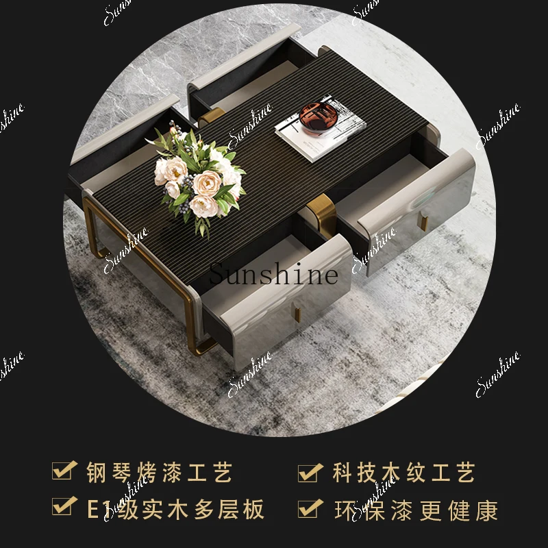 

Italian light luxury TV cabinet coffee table combination living room against the wall storage cabinet FT