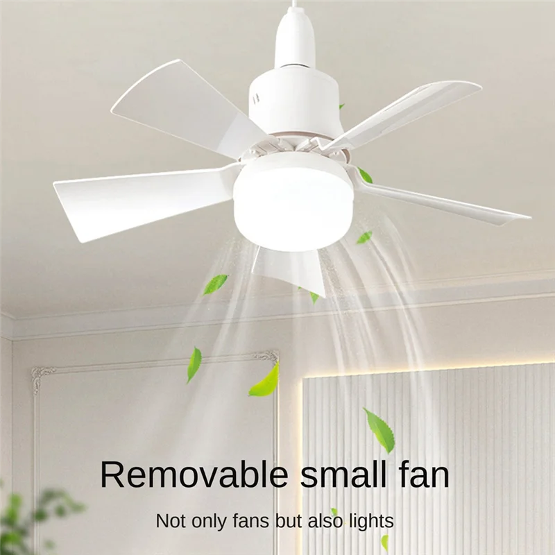 AB46-Socket Fan Light Small Ceiling Fan With Light And Remote, Screw In Ceiling Fan Light For E27 Base, For Bedroom Kitchen Dura