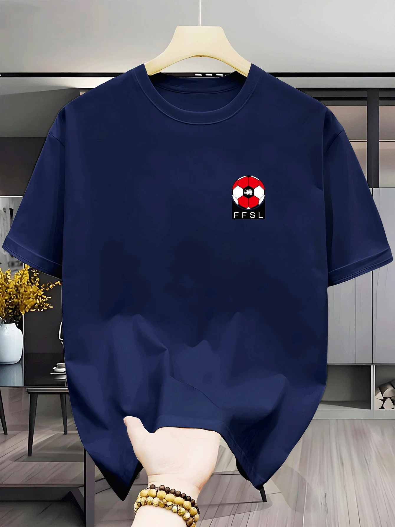 Men's Single-Piece Round Neck Short Sleeve T-Shirt, Casual Style, Comfortable, Relaxed and Comfortable, Lightweight and Wear-Res