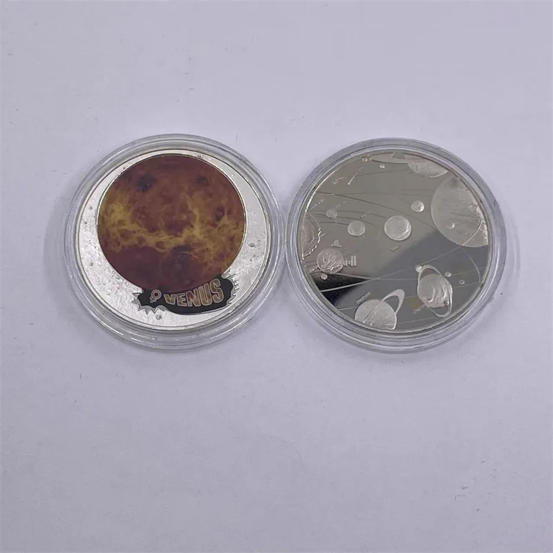 10types Solar System Silver Coins SOLAR SYSTEM. COIN COLLECTION PLANETS. EARTH.MARS.SUN Souvenirs