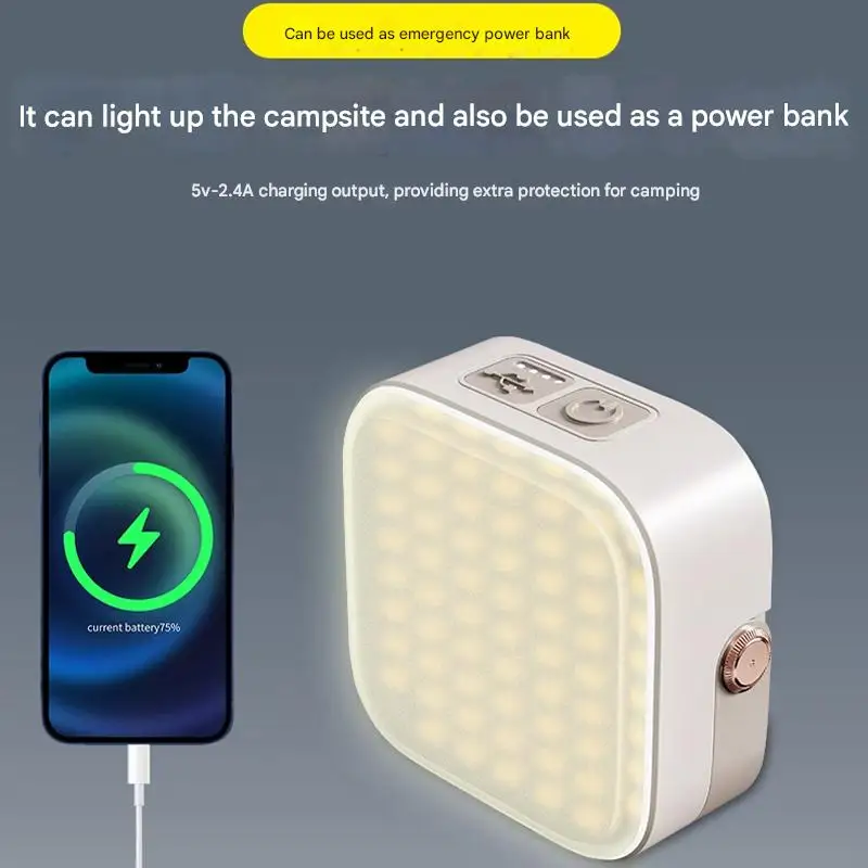 بنك طاقة شاحن بالطاقة الشمسية بقدرة 9000 مللي أمبير في الساعة مع وقت تشغيل ليلي طوال الليل، مصباح يدوي LED مقاوم للماء 8 × 8 سم IP66 (3 ألوان وستروب)، خطاف مغناطيسي #4