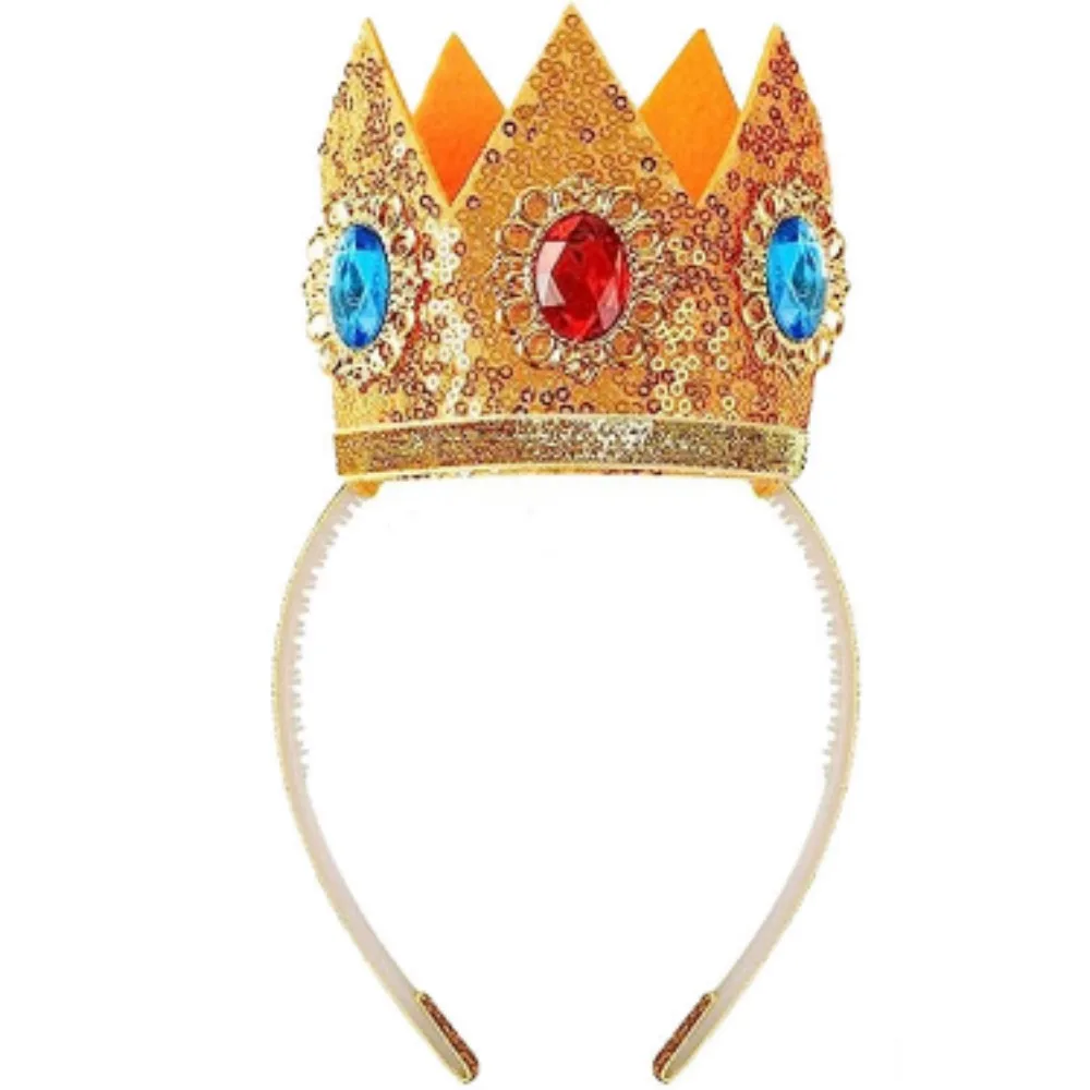 Peach Cosplay Princess Crown Headband Custome Photography Props Girls Halloween Carnival Party Role Suit Headwear