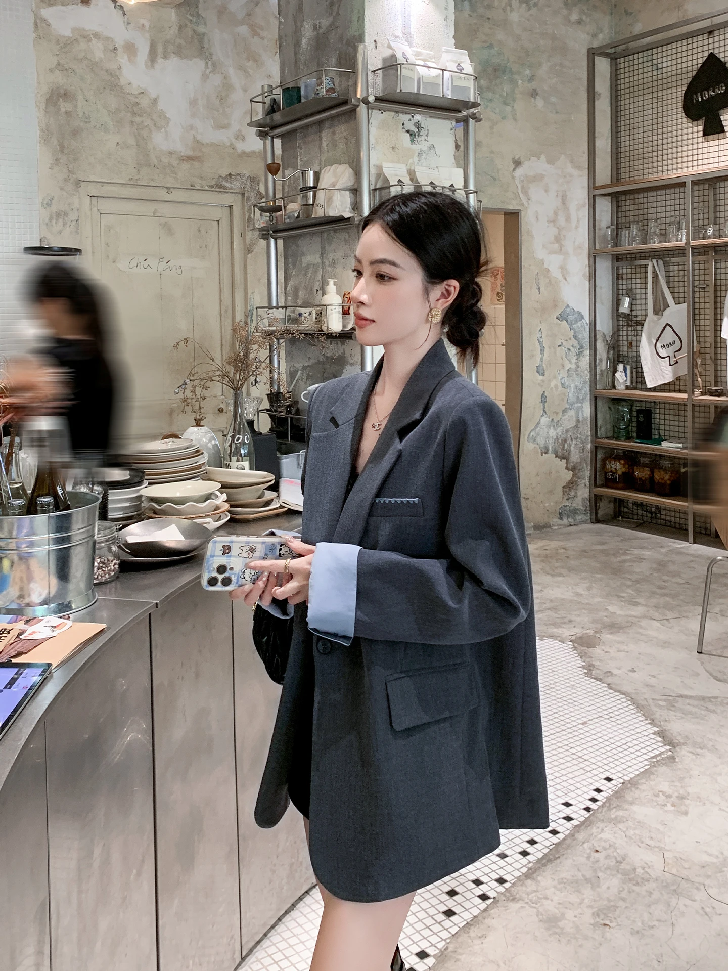 

Женский пиджак Binguo с поясом на одной пуговице, весна-осень 2026, приталенный, для офиса, с длинным рукавом, однотонный