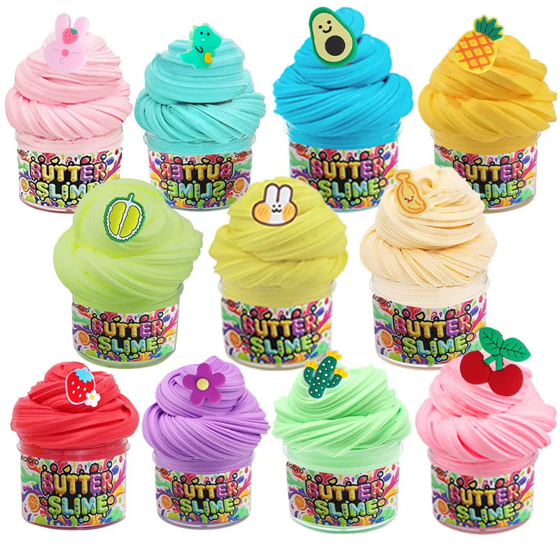 12-Color Shaping Slime Set with Colorful Butter Clay Cotton Puff Gel Modeling Clay Foaming Gift Set