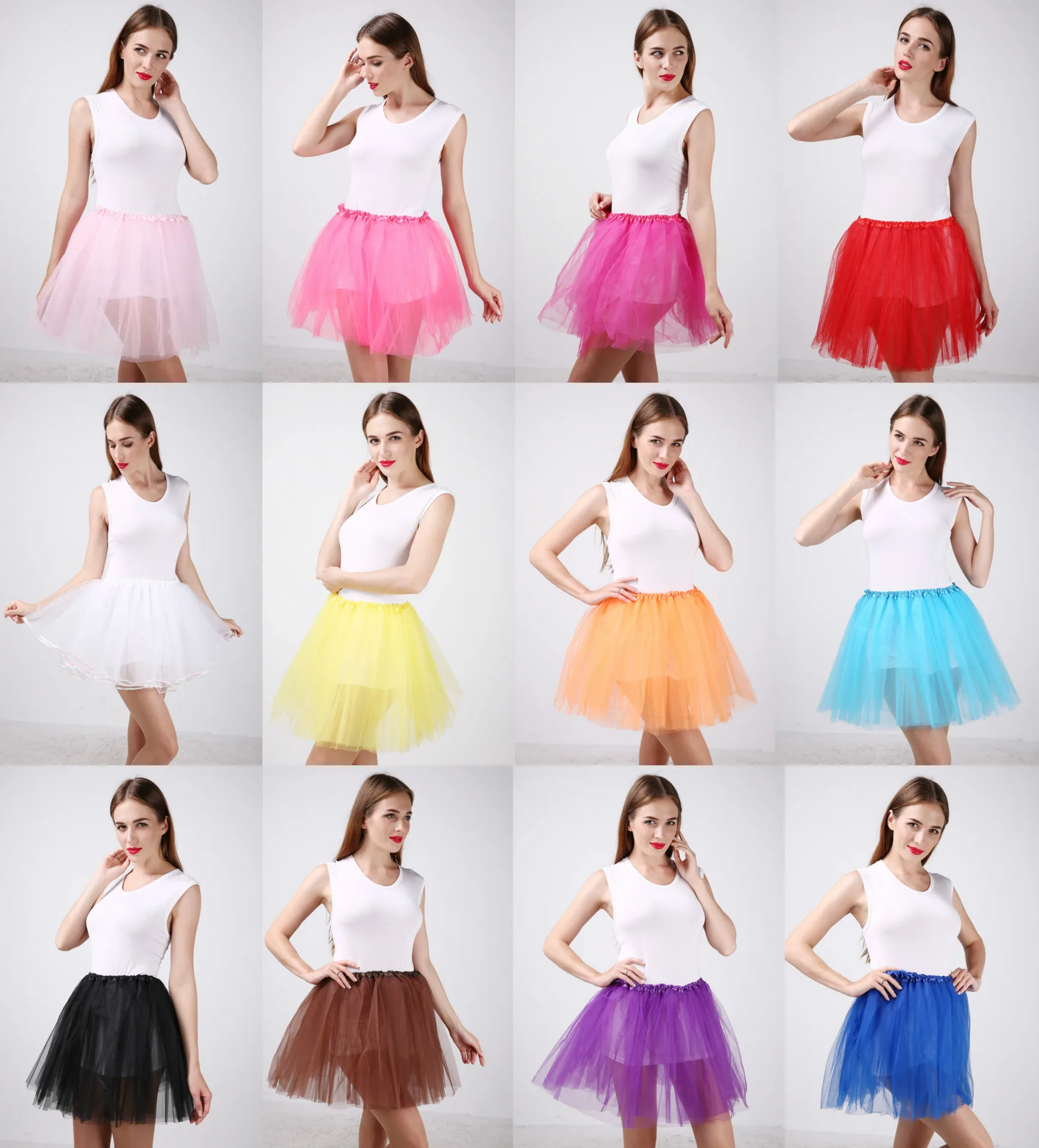 European and American clothing adult princess skirt multi-color optional tutu skirt