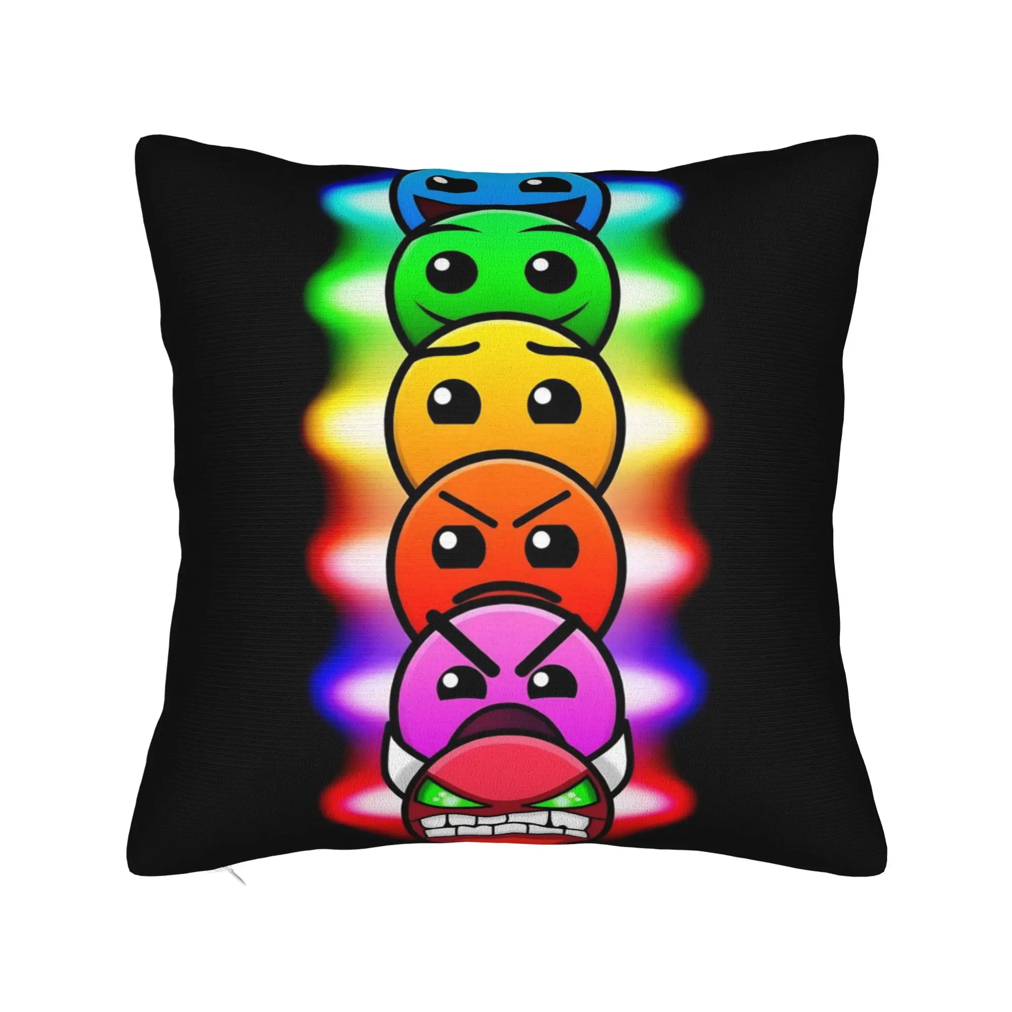 Decorative Pillow Covers Geometry Dash Games Stuff Sofa  Pillow Case Cover Square Multi Size