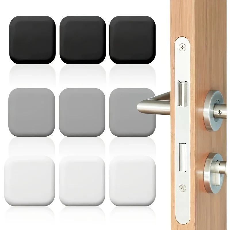 6pcs Self-Adhesive Soft Rubber Anti-Collision Door Stopper, Effectively Shock-Absorbing and Silent Door Handle Protection Pad