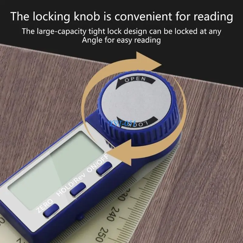 

E15A High Precisions Digital Protractor 360 Angles Measuring Device Ergonomic LCD Display Angles Finders Carpentry Tool
