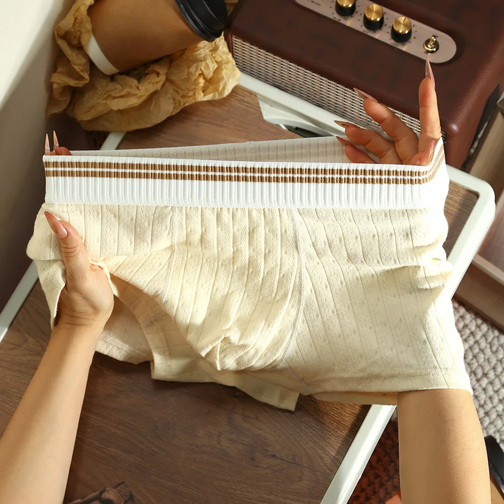 Breathable Boxer Striped Underwear Gender Male Solid Color Breathable Design Classic Solid Color Boxer Shorts Striped