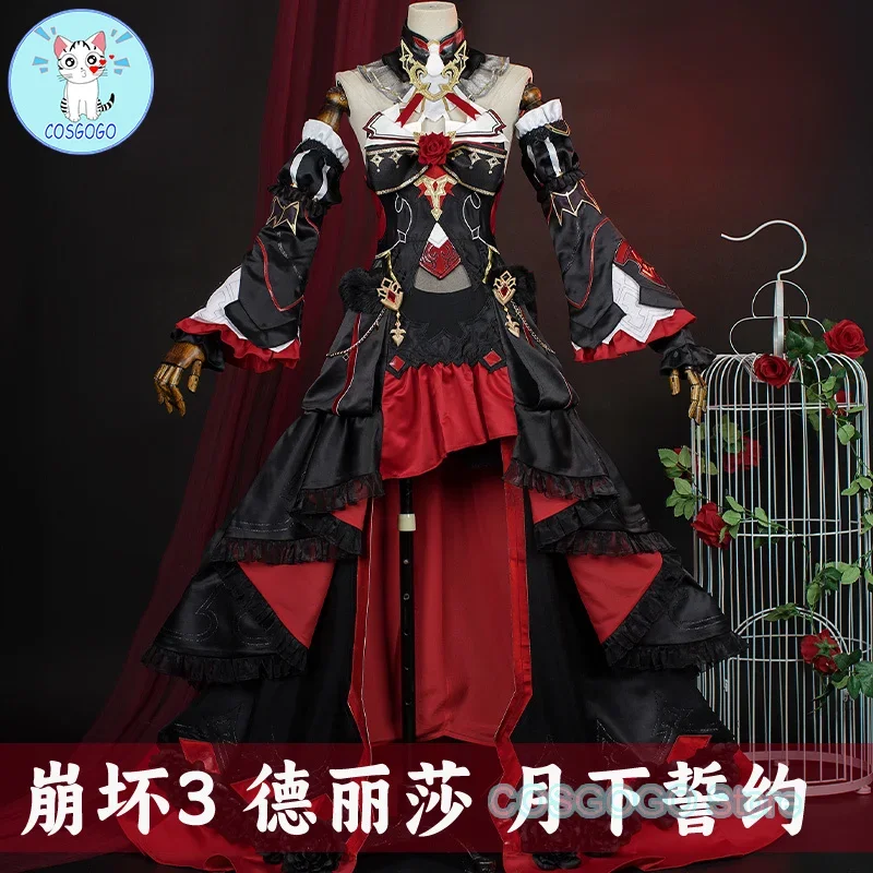 COSGOGO Theresa Apocalypse Cosplay Honkai Impact 3 Costume Sweet Formal Dress Halloween Party Role Play Clothing New 5282