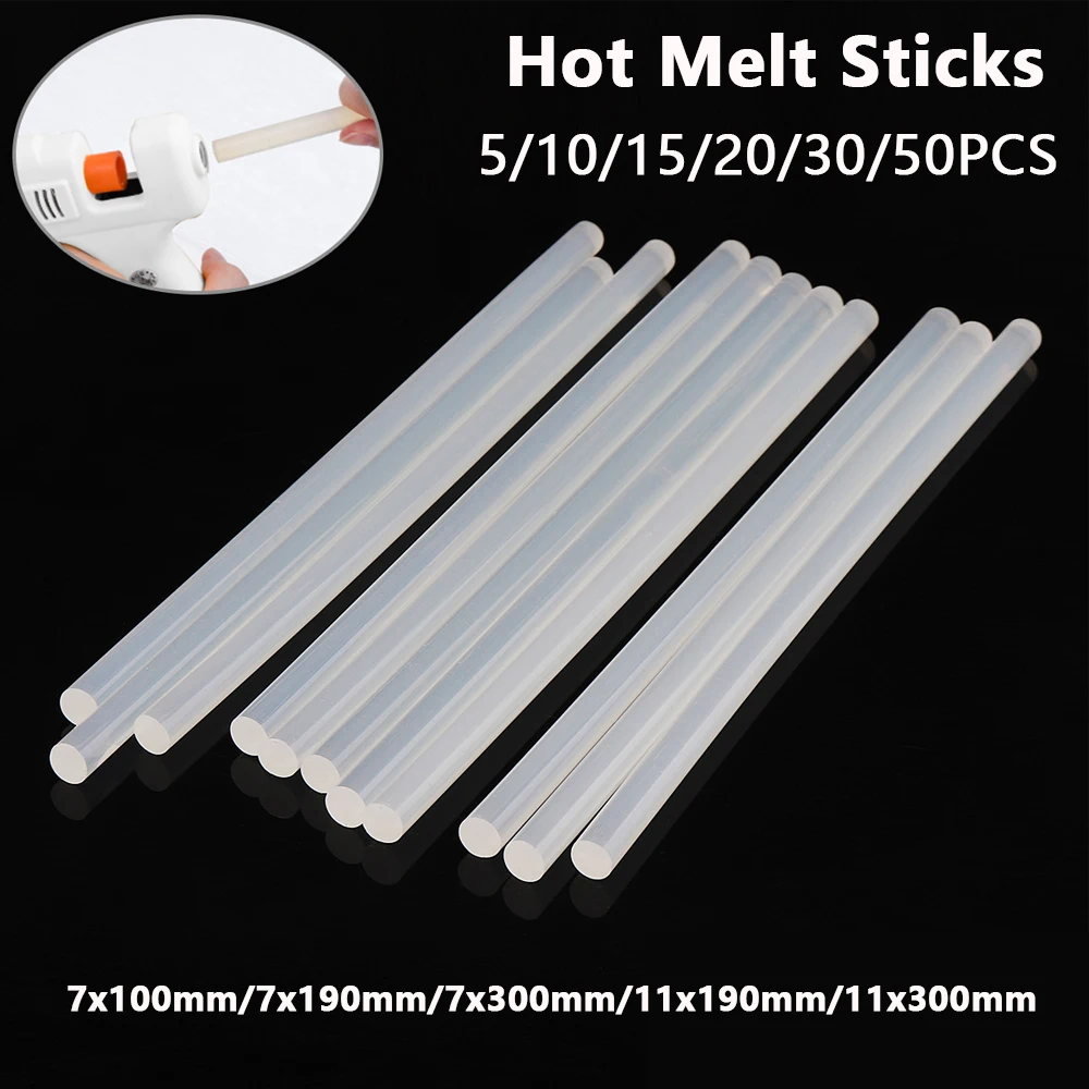 

5-50pcs Transparent Hot Melt Glue Stick 7/11mm Strong Visco Home DIY Tools for Electric Glue Gun Craft Album Repair Tools