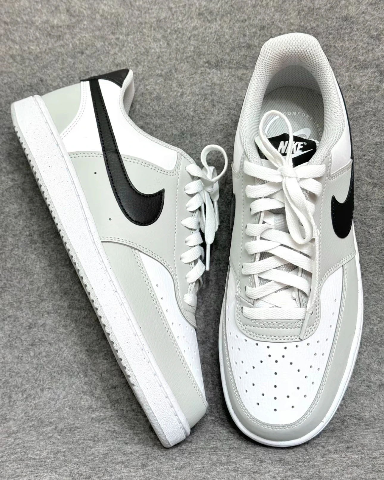 

Nike Court Vision Fashionable Comfortable Anti Slip Low Top Board Shoes for Men Grey and White HV0927-097